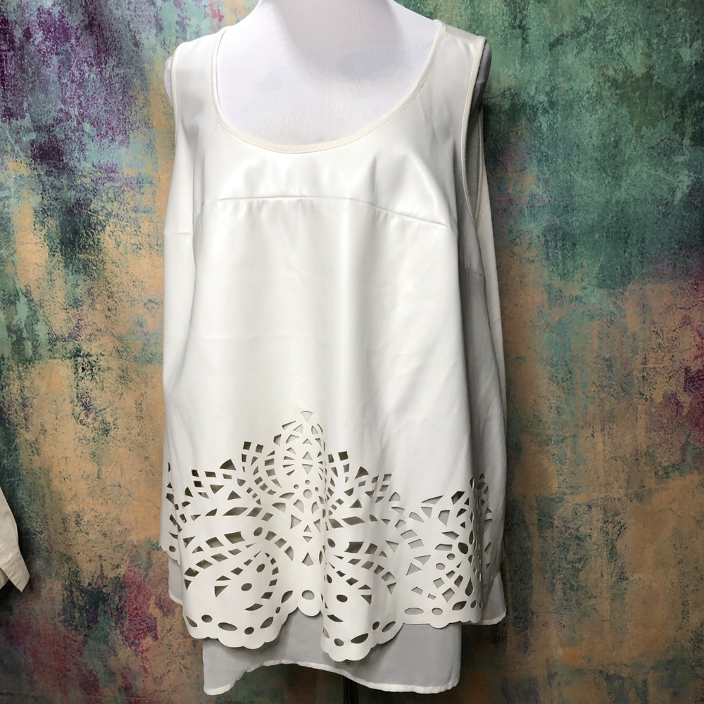 💙 Lane Bryant Rare Find Faux Leather Tank Top